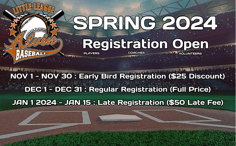 Spring 2024 Season Registration : Now Open