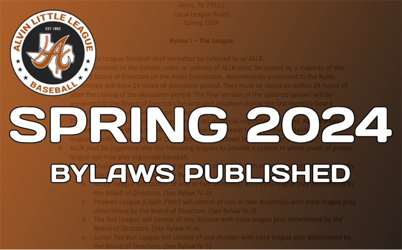 SPRING 2024 BYLAWS: PUBLISHED